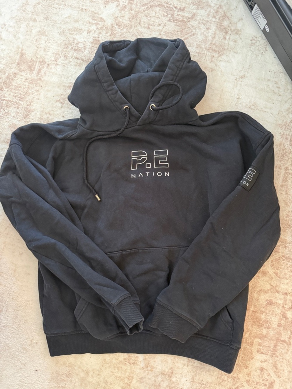 P.E Nation Black Pullover Hoodie with White Logo